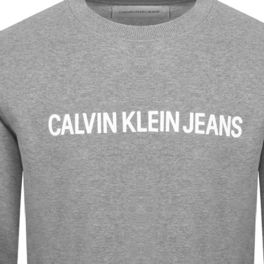 Alternative Image for ProductCalvin Klein Jeans Institutional Sweatshirt Grey3